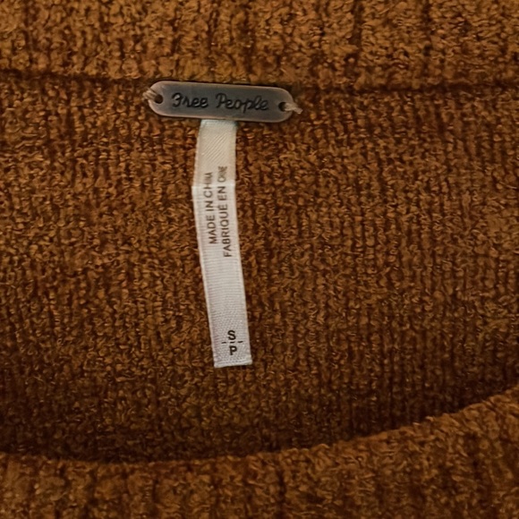 Free People All About You Chenille Terra Cotta Striped sweater in size small - Picture 4 of 5